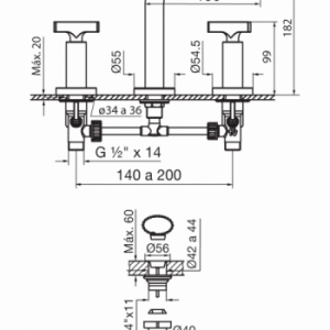 TRIADES 0207/C3 CR JUEGO LAVAT MESADA