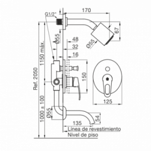 ARIZONA 0106/B1-CR JGO MONO BA¥ERA FVA