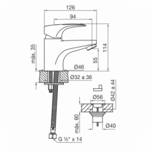 MELINCUE DISCONT 0181/C9 CR JGO MONO LAVATORIO